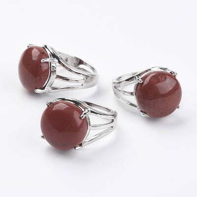 Adjustable Natural Red Jasper Finger Rings