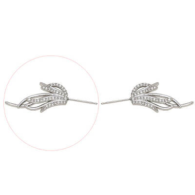 Brass Micro Pave Clear Cubic Zirconia Fishtail Head Pins