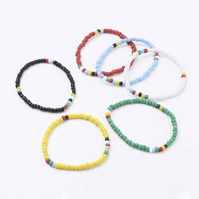 Glass Seed Beads Stretch Bracelets