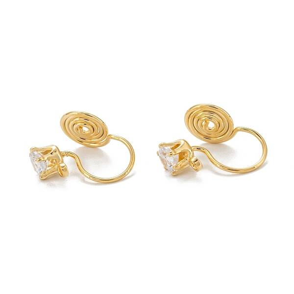 Brass Micro Pave Cubic Zirconia Clip-on Earrings Finding