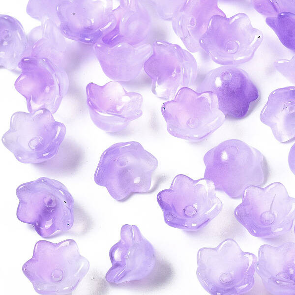 Transparent Two Tone Spray Painted Glass Beads