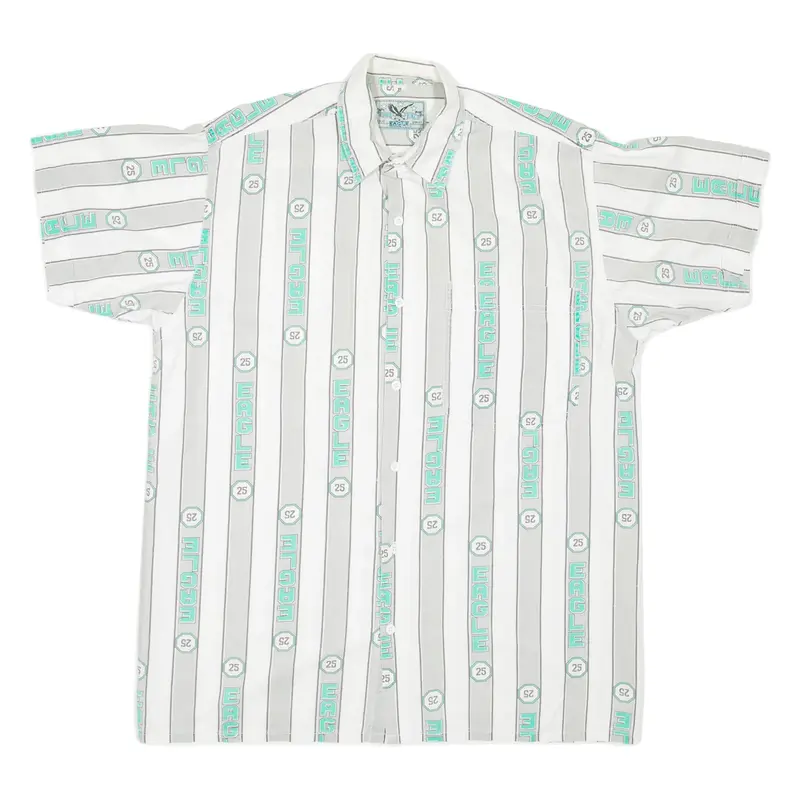 EAGLE Mens Shirt Grey Striped M