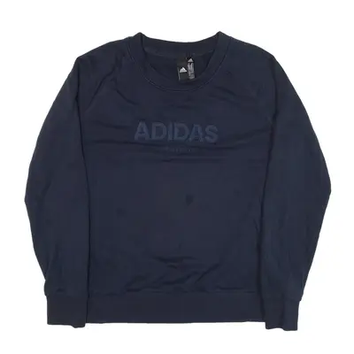 ADIDAS Sweatshirt Blue Crew Neck Boys M