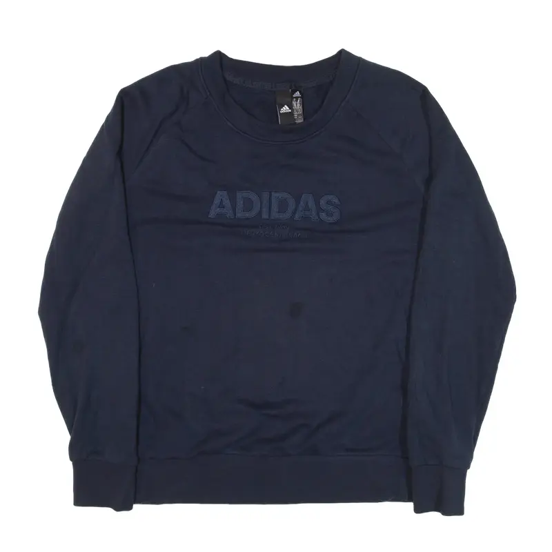 ADIDAS Sweatshirt Blue Crew Neck Boys M