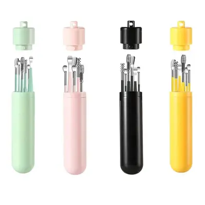 6 Counts/Set Ear Wax Removal Tool Set with Storage Tube,Ear Cleaning Kit Ear Spoons Ear Picks Curette,Ear Wax Remover Tool,Ea...