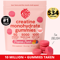 Peach Perfect Creatine Monohydrate Gummies, Creatine for Women, 5g Vegan Micronized Creatine per Serving, for Energy, Perform...