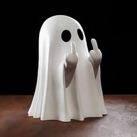 April Fool’s Day Gift Ghost Figurine - Funny Resin Middle Finger Ghost Statue  For Prank - Cute Ghost Decor for Christmas D...