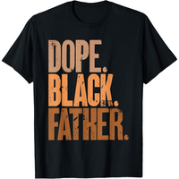 Summer Cool T - Shirt  Black Dad Dope Black Father Fathers Day T-Shirt