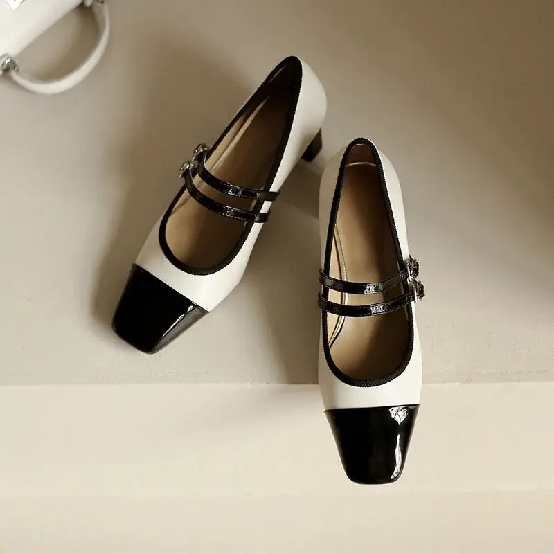 CHIKO Chakra Square Toe Block Heels Mary Jane Shoes