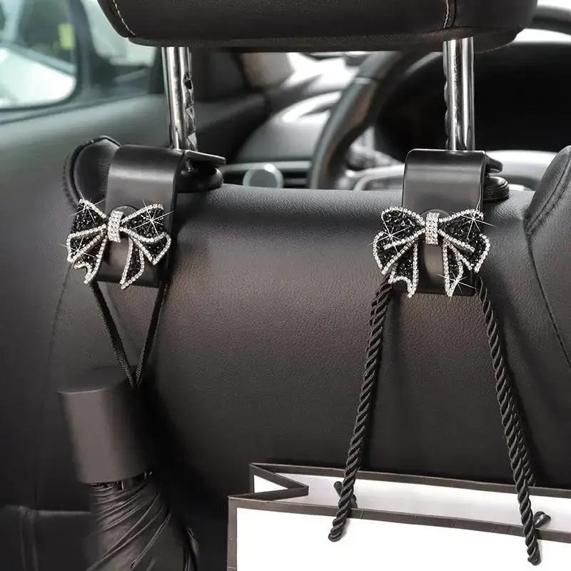 Car Seat Back Hook, Cute Bowknot Design Car Seat Back Hanger, Universal Car Interior Accessories for Women & Girls