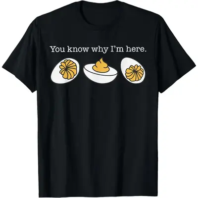 Retro Thanksgiving Dinner You Know Why I'm Here Deviled Egg T-Shirt