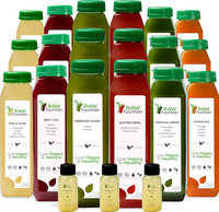 Raw Fountain 3 Day Juice Cleanse Tropical Edition, All Natural Raw, Cold Pressed, Detox Cleanse, 18 Bottles, 3 Bonus Ginger S...