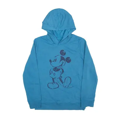 DISNEY Mickey Mouse Hoodie Blue Pullover Boys 10 Years