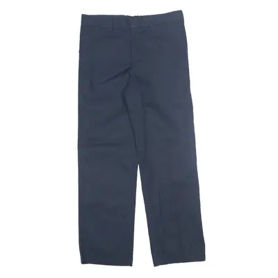 DICKIES Husky Flat Front Trousers Blue Regular Straight Boys W34 L30