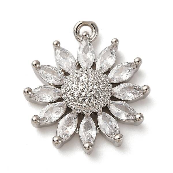 Brass Micro Pave Cubic Zirconia Pendants