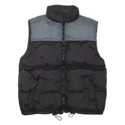 Mens Puffer Gilet Black Nylon XL