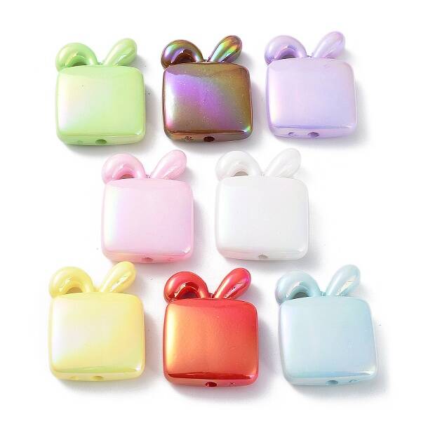 UV Plating Rainbow Iridescent Acrylic Beads
