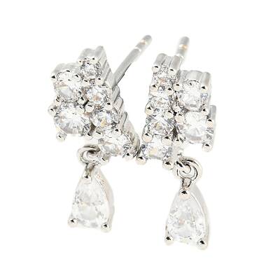 Rack Plating Brass Cubic Zirconia Grape Shape Dangle Stud Earrings