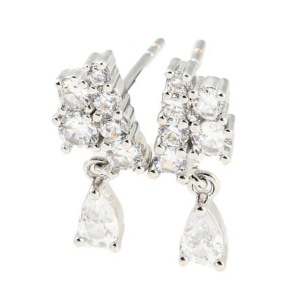 Rack Plating Brass Cubic Zirconia Grape Shape Dangle Stud Earrings