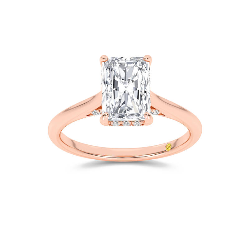 Twinkle Halo Radiant Cut Lab Grown Diamond Engagement Ring | 14K Rose Gold 1 1/6 CT. TW.