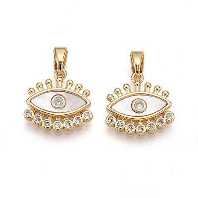 Brass Micro Pave Cubic Zirconia Charms