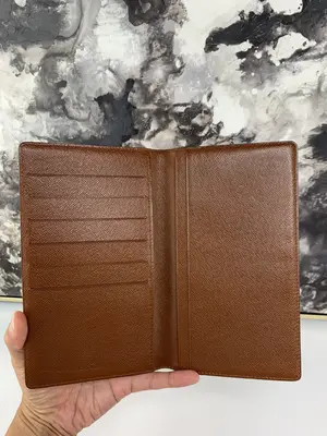 Pre-owned Louis Vuitton canvas Small Leather Goods Wide Long Passport Wallet