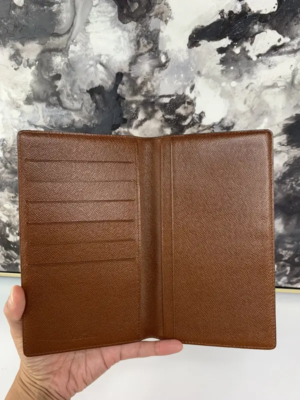 Pre-owned Louis Vuitton canvas Small Leather Goods Wide Long Passport Wallet