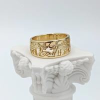 14K Gold Plated Ring with Animal Design - Elephant, Owl, Clover, Eyes, Fashion Ring for Daily Wear, Size Range #6 to #10