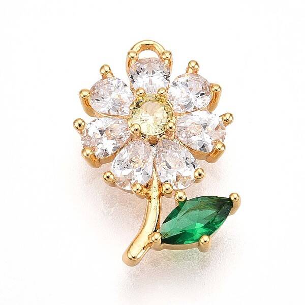 Brass Micro Pave Cubic Zirconia Pendants