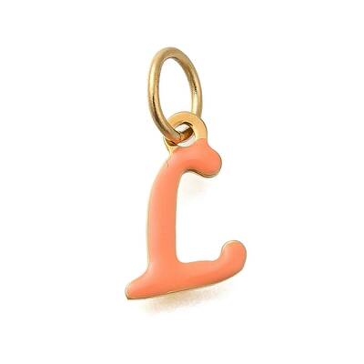 Ion Plating(IP) 304 Stainless Steel Enamel Alphabet Charms