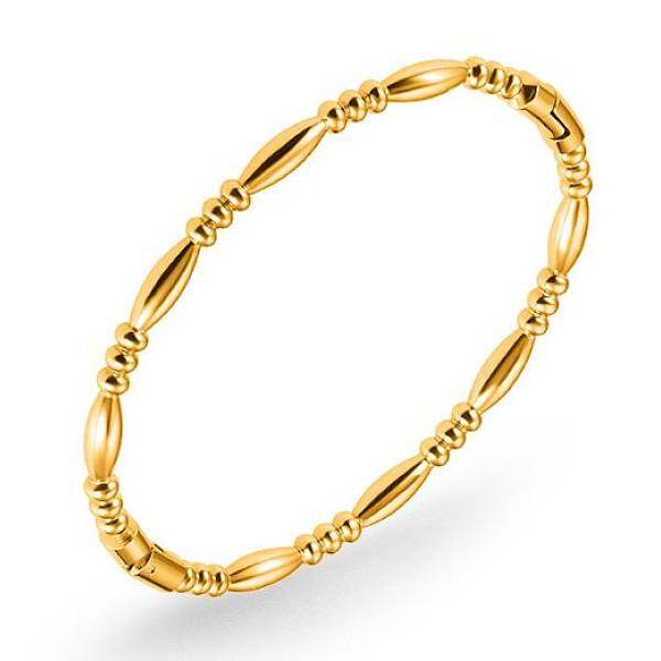 304 Stainless Steel Oval Beaded Hinged Bangle