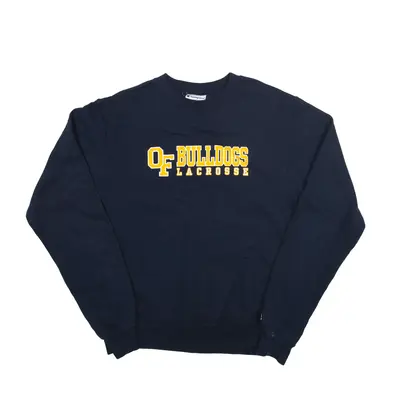 CHAMPION Eco Bulldogs Lacrosse USA Sweatshirt Blue Crew Neck Mens S