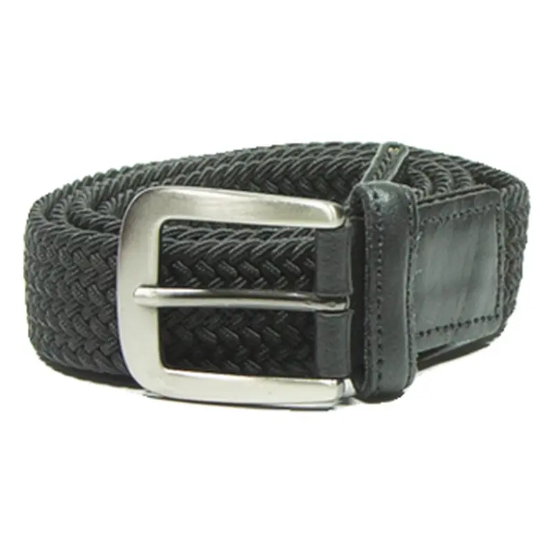 Mens Braided Belt Black 47