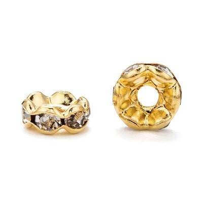 Brass Grade A Crystal Rhinestone Spacer Beads