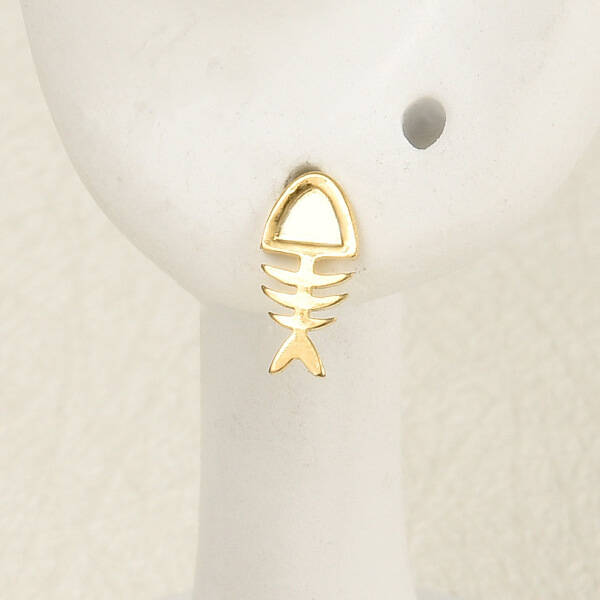 304 Stainless Steel Ocean Fishbone Stud Earrings