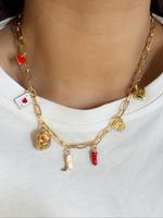 Vintage Heart & Pepper & Boots & Hat Design Pendant Statement Necklace, Fashion Charms Necklace for Party, Daily Decor, Trend...