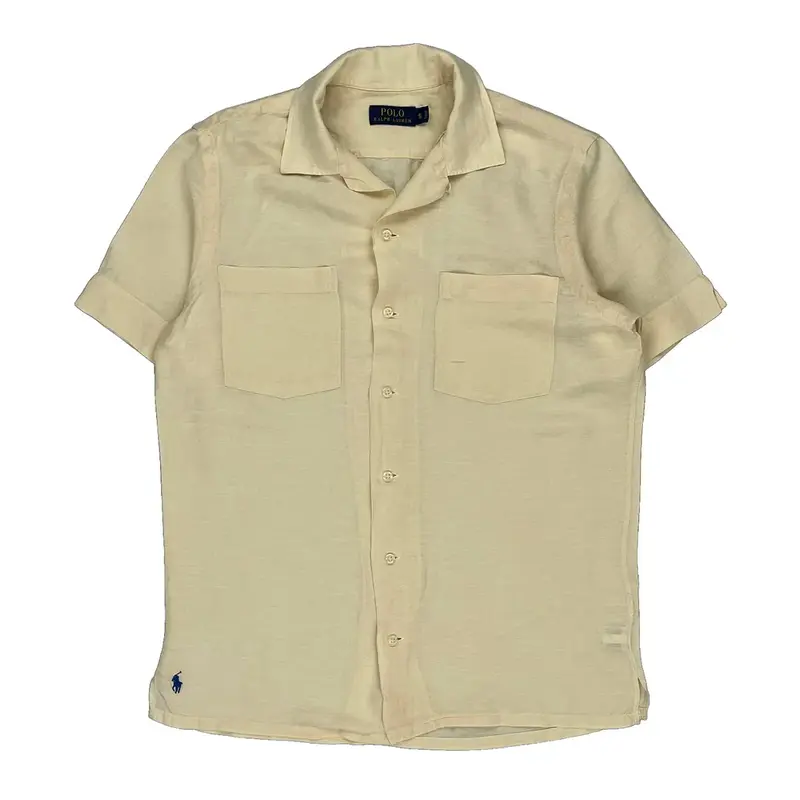 Ralph Lauren Short Sleeve Shirt - Small Yellow Cotton Blend