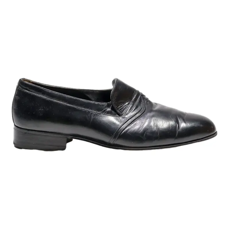 BALLY Loafer Shoes Black Leather Mens UK 7