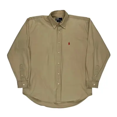 Polo By Ralph Lauren Shirt - Medium Beige Cotton | Size: medium