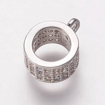 Brass Cubic Zirconia Tube Bails