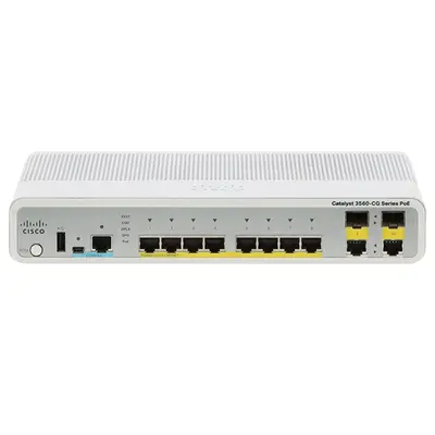 Cisco WS-C3560CG-8PC-S-RF | Catalyst 3560-C Series 3560CG-8PC 8 x 10/100/1000Base-T RJ-45 PoE+ and 2 x 1G RJ-45/SFP Dual Purp...