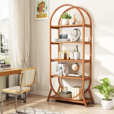 Tribesigns 5-Tier Arched Bookshelf, Modern 70.8\