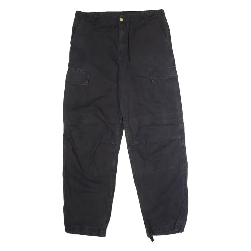 CARHARTT WIP Cargo Mens Canvas Trousers Black Regular Straight W34 L32