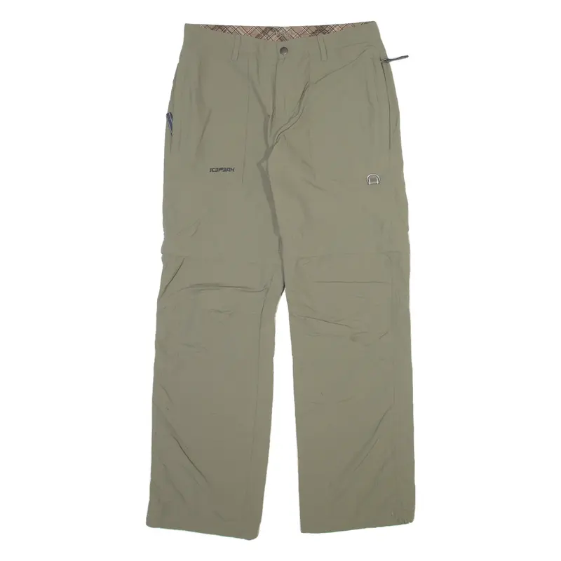 ICE PEAK Detachable Legs Boys Trousers Green Regular Straight Nylon W28 L28