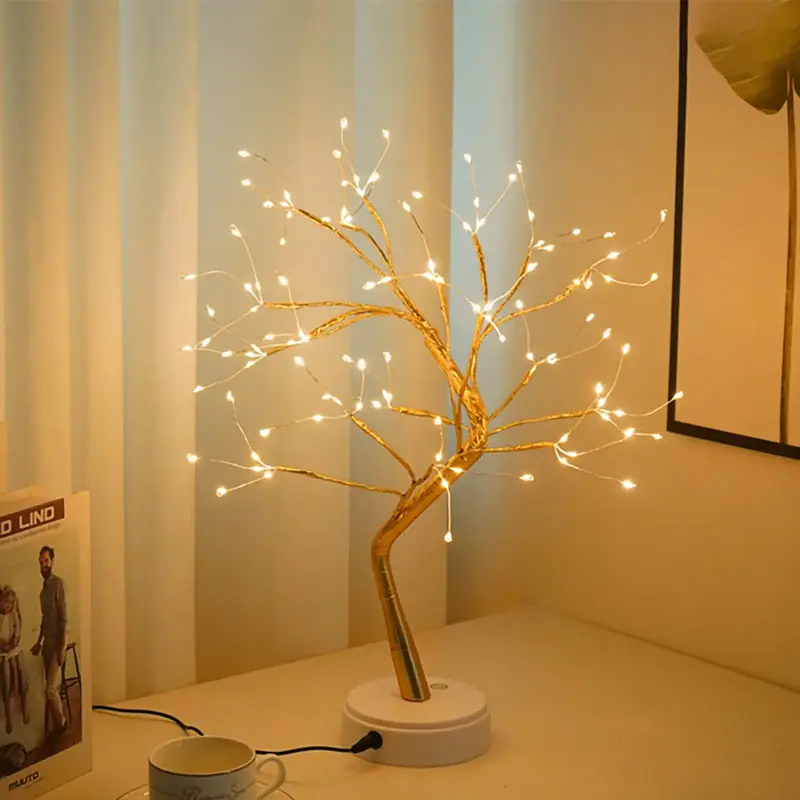 Tree Shaped LED Night Light, 3 AA Batteries Required/USB Powered Creative Tree Light Without Battery, Decorative Light For Ho...