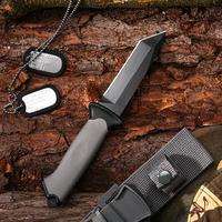 Knife with Scabbard,All-Steel Multifunctional Stainless Steel Knife,High Hardness Sharp Knife,Outdoor Multifunctional Self-De...