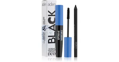 Aden Cosmetics Extreme Waterproof Kit Duo Set For Eyes Color Black