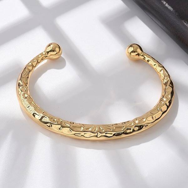 Texture 304 Stainless Steel Cuff Bangles