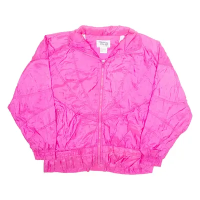CLIPPER BAY Womens Track Jacket Pink Nylon L
