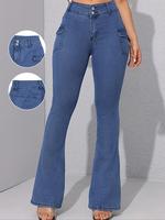Women's Flare Leg Jeans, Casual Comfy Denim Pants for Daily Wear, Jeans for Women, Ladies Bottoms for All Seasons, Trouser